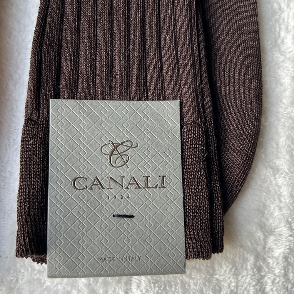(2) CANALI Ribbed (1)Wool Blend and (1) Cotton Dress Socks - Picture 4 of 9